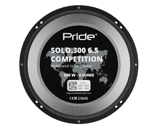 Pride SOLO 300 6.5" 300 Watts RMS Power 4-Ohm Car Audio Speakers (Pair)